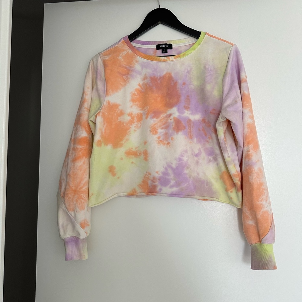 Wildfox Tiedye Cropped Sweatshirt